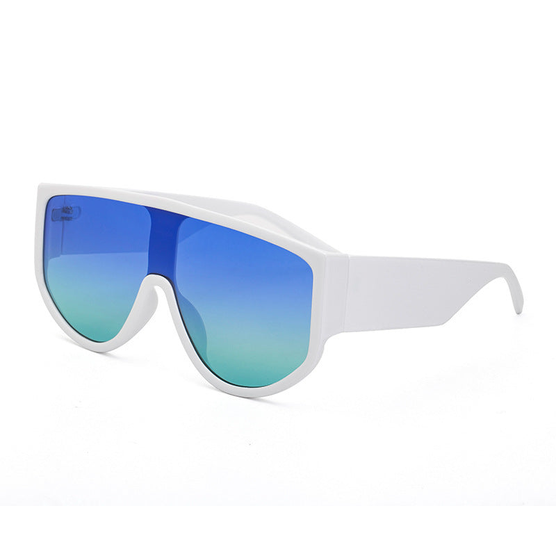 Vintage Oversized One-Piece Sunglasses – Colourful Round Fashion Shades for Men & Women