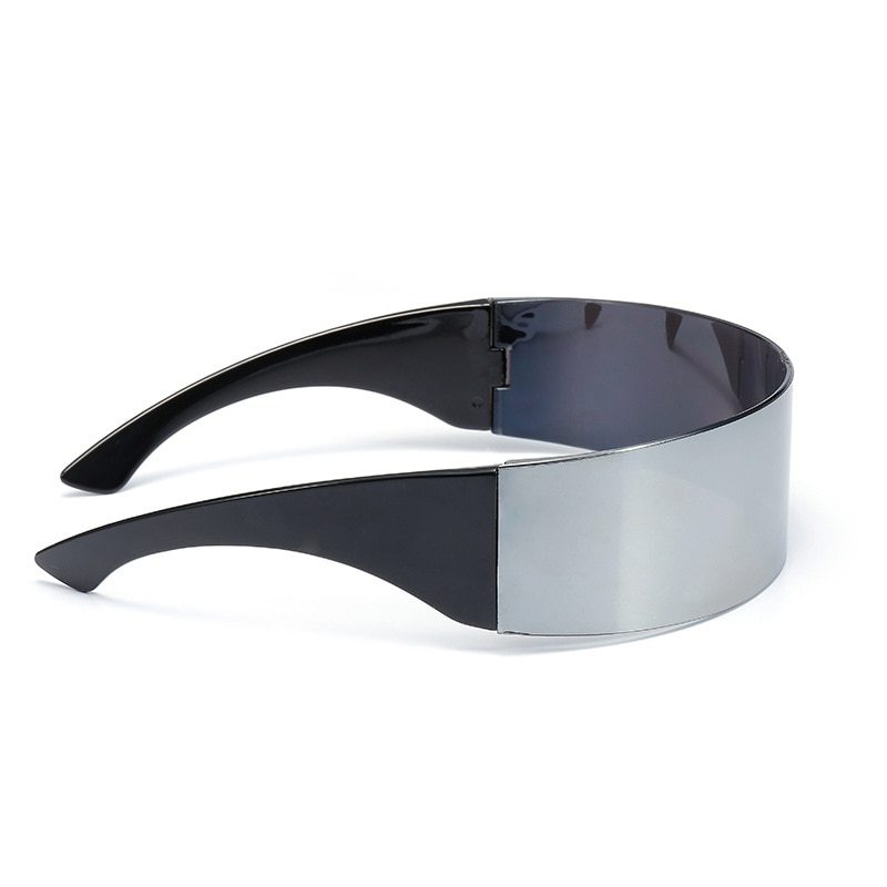 Unisex Black Wrap Sunglasses – One-Piece Flat Top Novelty Shades for Parties & Costumes