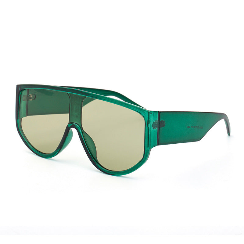 Vintage Oversized One-Piece Sunglasses – Colourful Round Fashion Shades for Men & Women