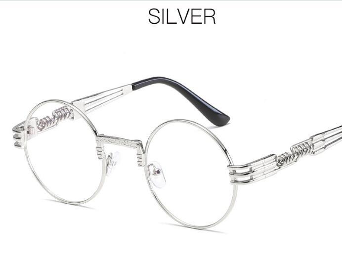 Vintage Gold Metal Round Sunglasses – Steampunk-Inspired Mirrored Shades for Men & Women