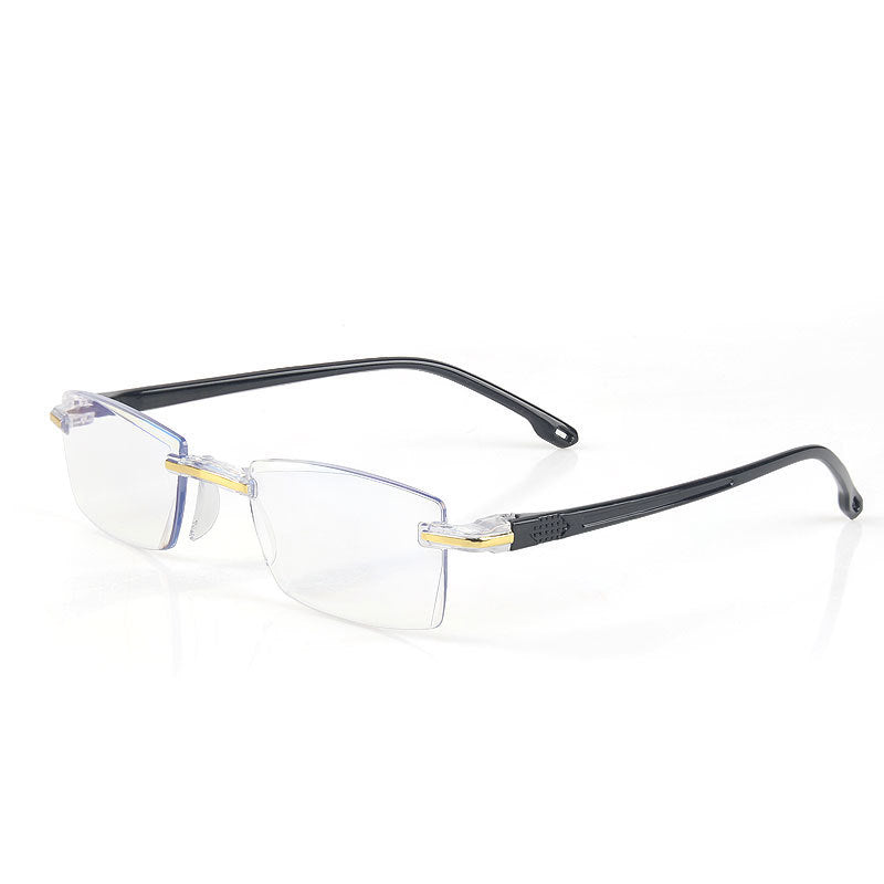 Vintage Frameless Anti-Blue Light Glasses – Reading & Screen Protection Eyewear