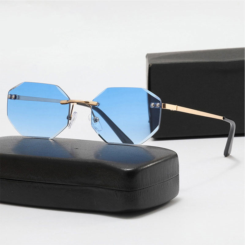 Frameless Polygon Sunglasses – Fashion Eyewear for Men & Women
