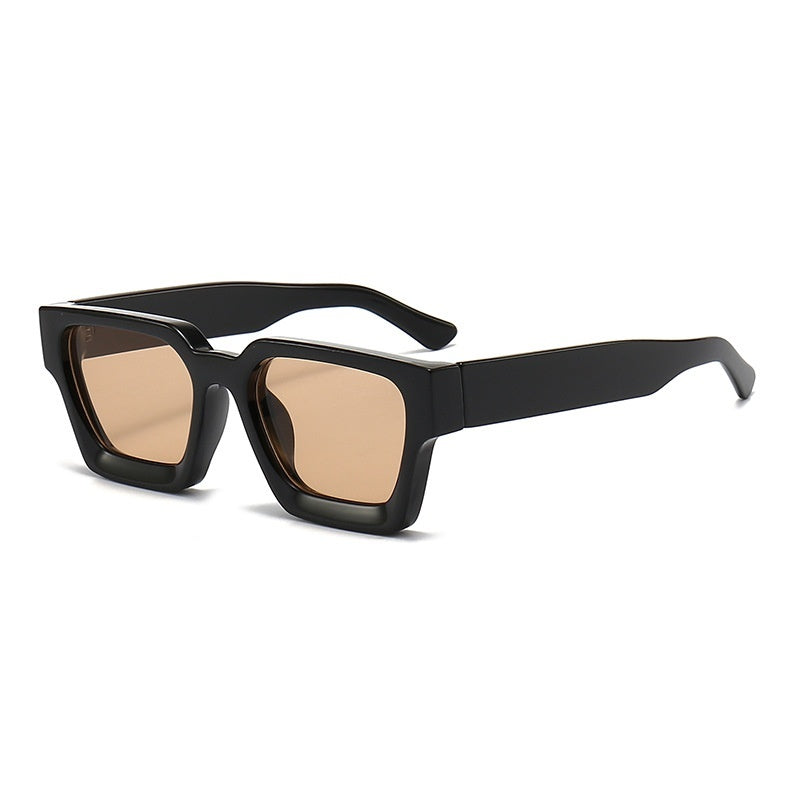 Minimalist Thick Frame Sunglasses – Versatile European & American Style Shades