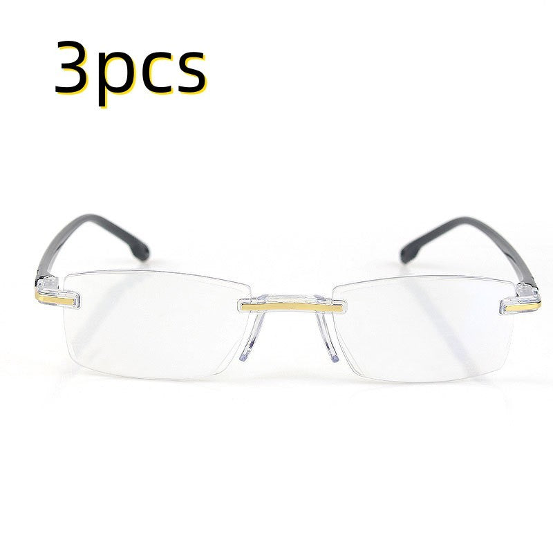 Vintage Frameless Anti-Blue Light Glasses – Reading & Screen Protection Eyewear